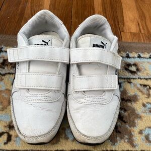 Puma Kids White Velcro Sneakers